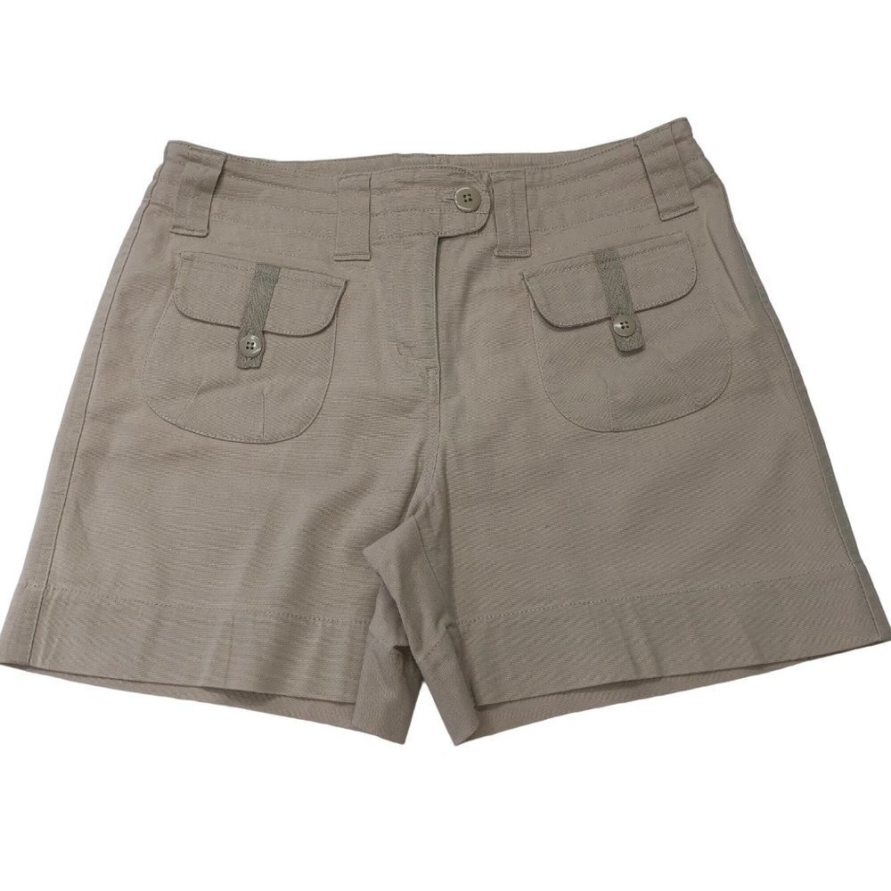 B‎ MOSS KHAKI stretch SHORTS SIZE 4